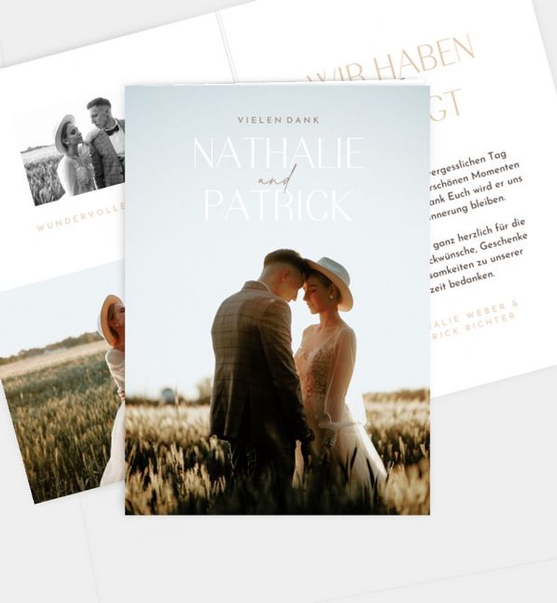 Dankeskarte Hochzeit Signatur