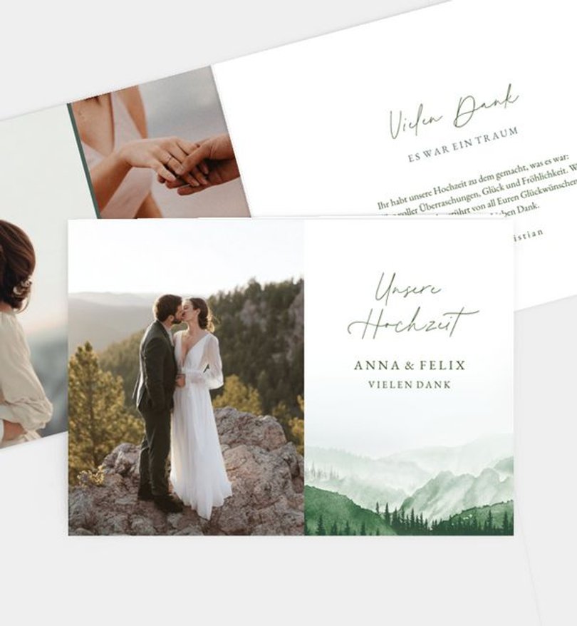 Dankeskarte Hochzeit Bosque