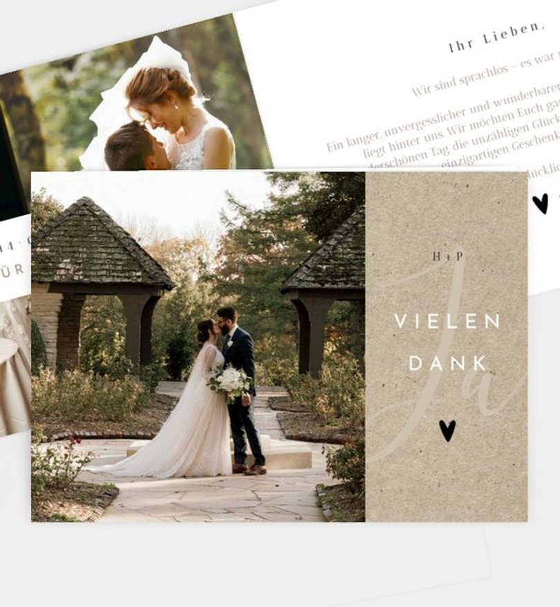 Dankeskarte Hochzeit Liebesbrief · Vintage