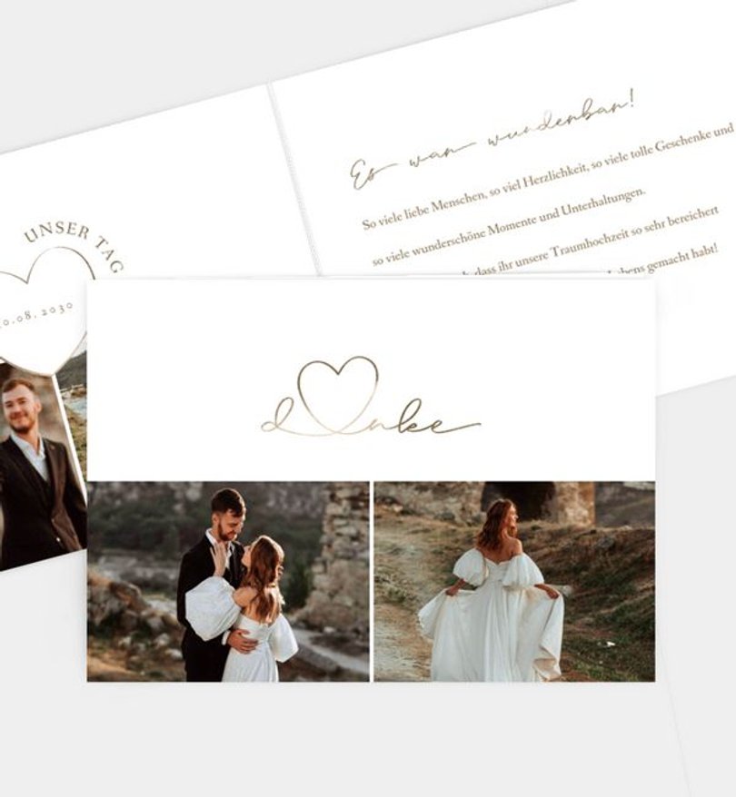 Dankeskarte Hochzeit Hochzeitsherz