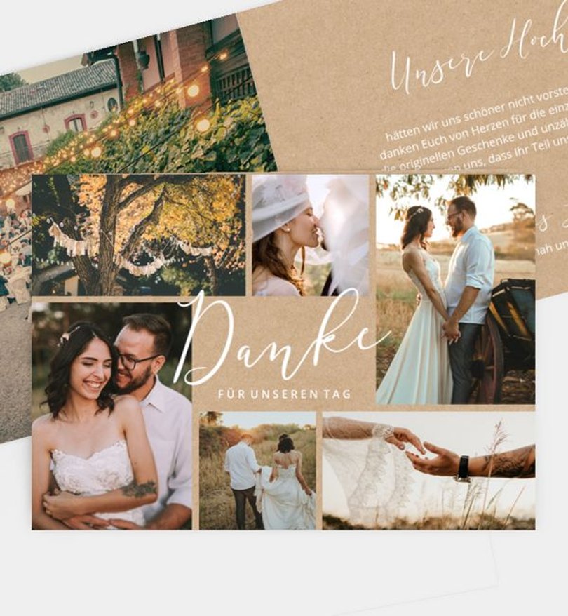 Dankeskarte Hochzeit Einzelstück