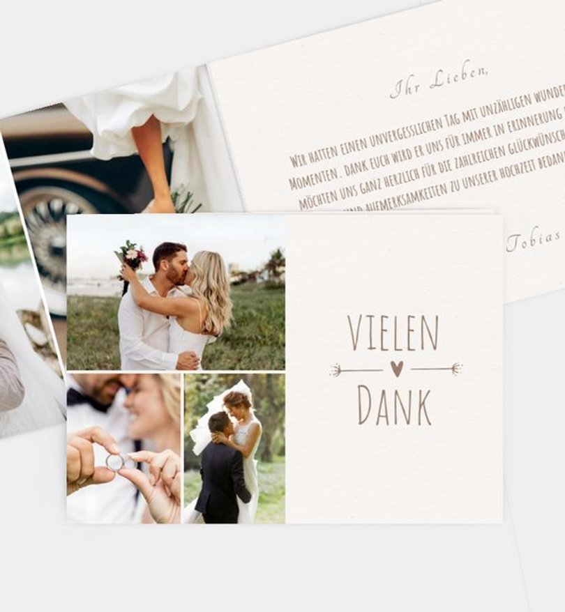 Dankeskarte Hochzeit Vintage Love