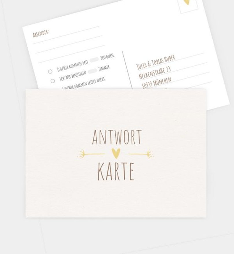 Antwortkarte Hochzeit Vintage Love