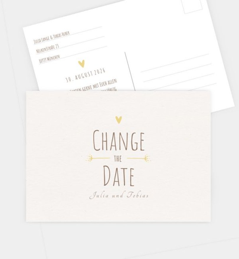 Change-The-Date Karte Hochzeit Vintage Love
