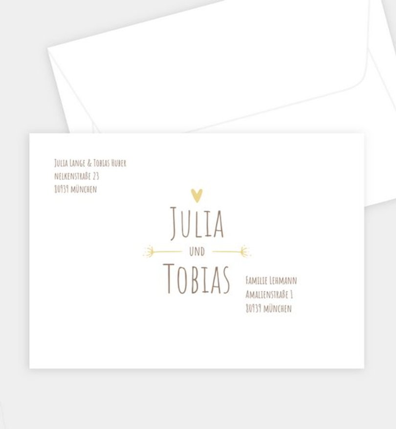 Briefumschlag Hochzeit Vintage Love