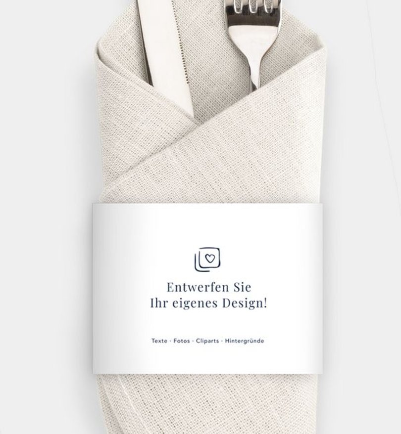 Besteck Servietten-Zubehör Silberhochzeit Blanko Design