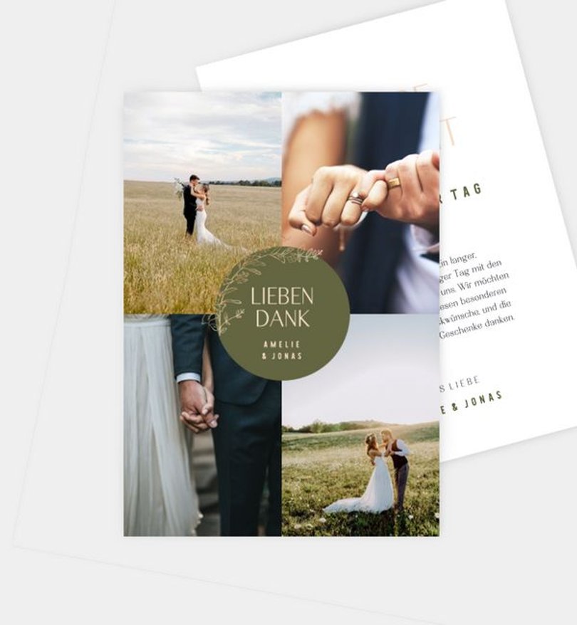 Dankeskarte Hochzeit Fioritura