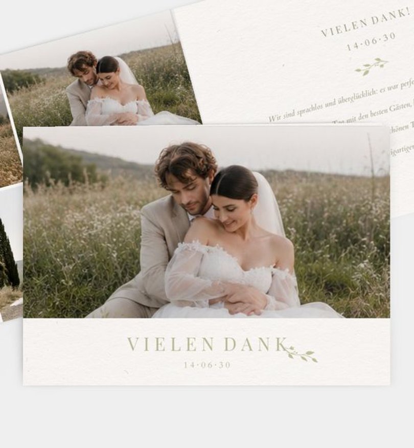 Dankeskarte Hochzeit Zarter Zweig