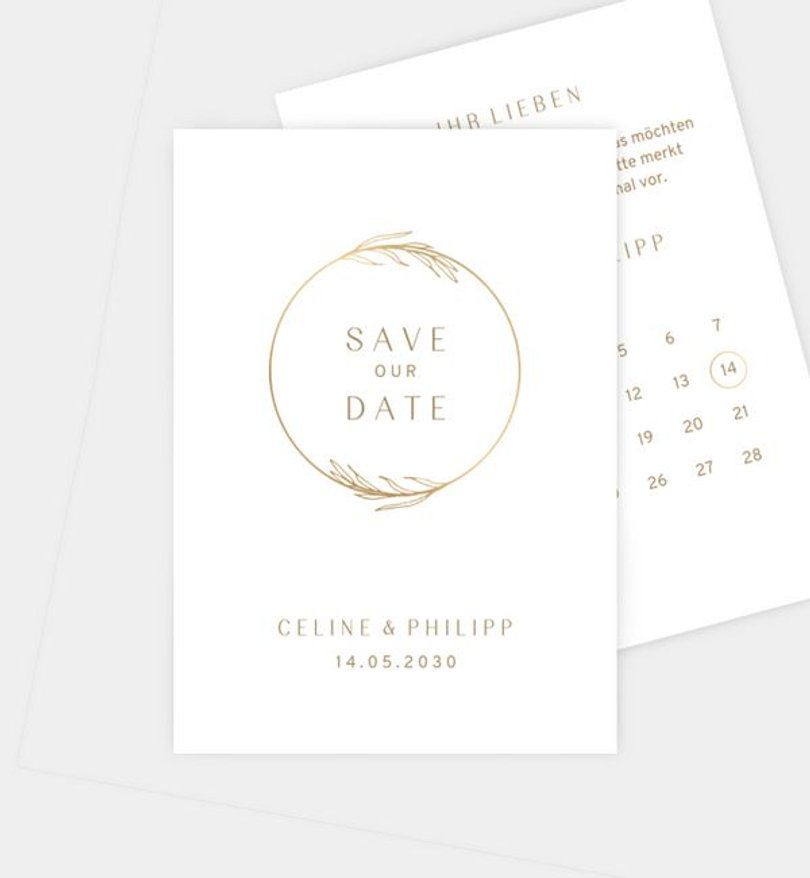 Save-The-Date Karte Hochzeit Elegant Wreath