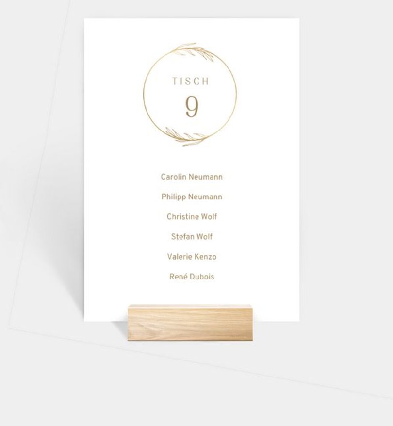 Gruppentischkarte Hochzeit Elegant Wreath
