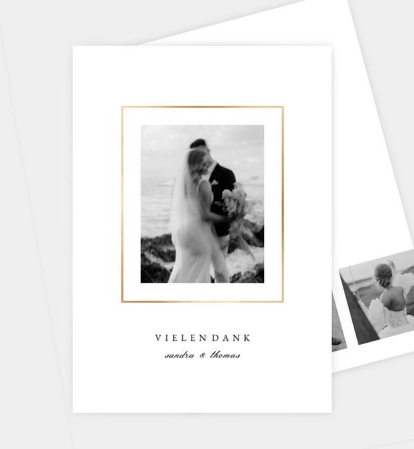 Dankeskarte Hochzeit Golden Frame