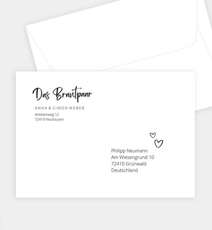 Briefumschlag Hochzeit Handwritten