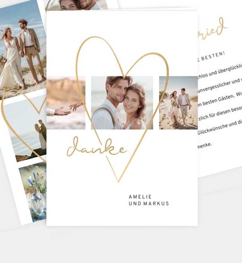 Dankeskarte Hochzeit Big Heart