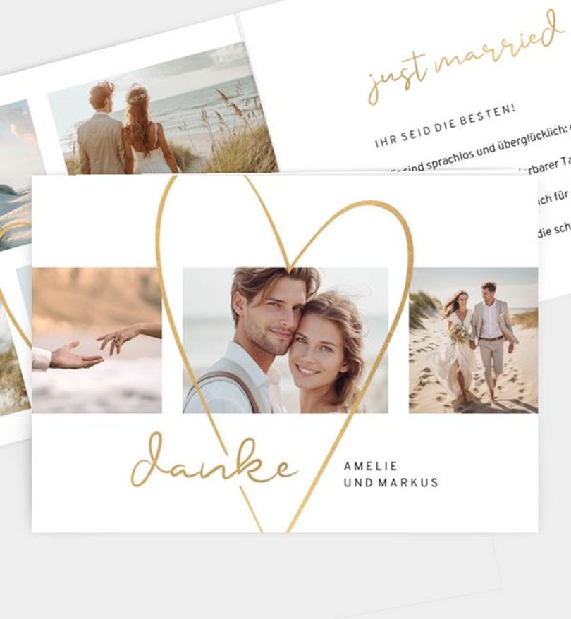 Dankeskarte Hochzeit Big Heart