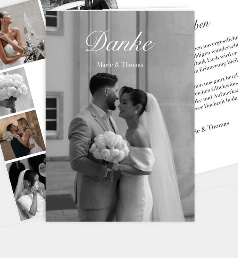 Dankeskarte Hochzeit Classic Elegance
