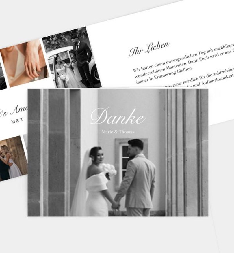 Dankeskarte Hochzeit Classic Elegance