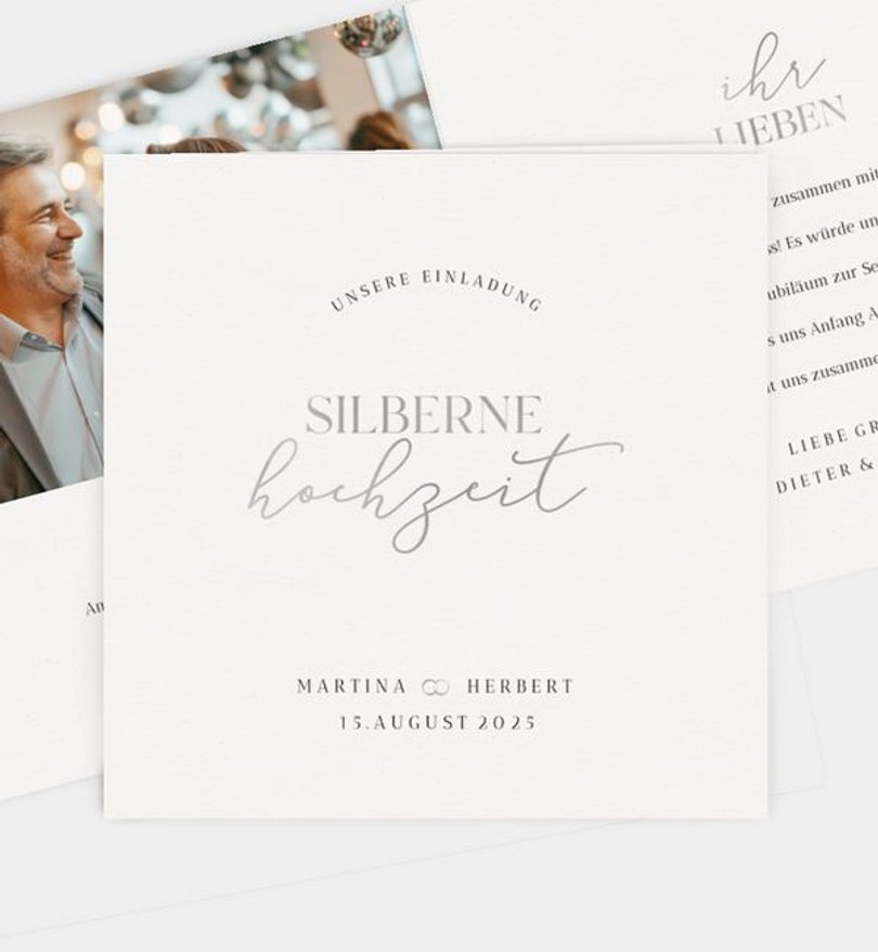 Einladungskarte Silberhochzeit Better Together