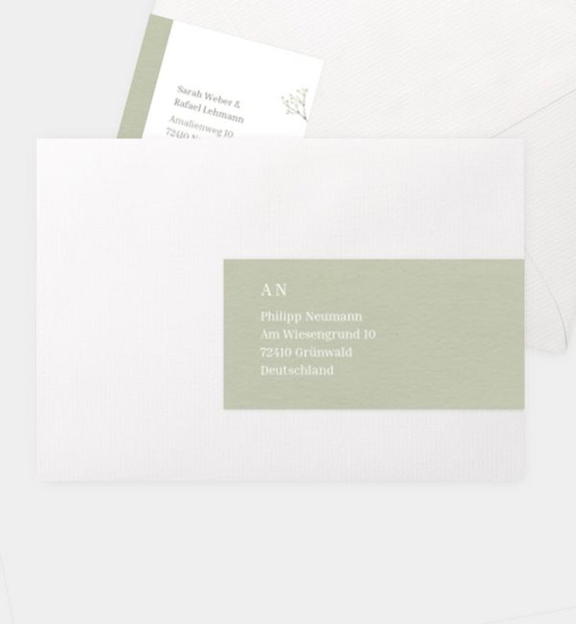 Adressaufkleber Hochzeit Schleierkraut