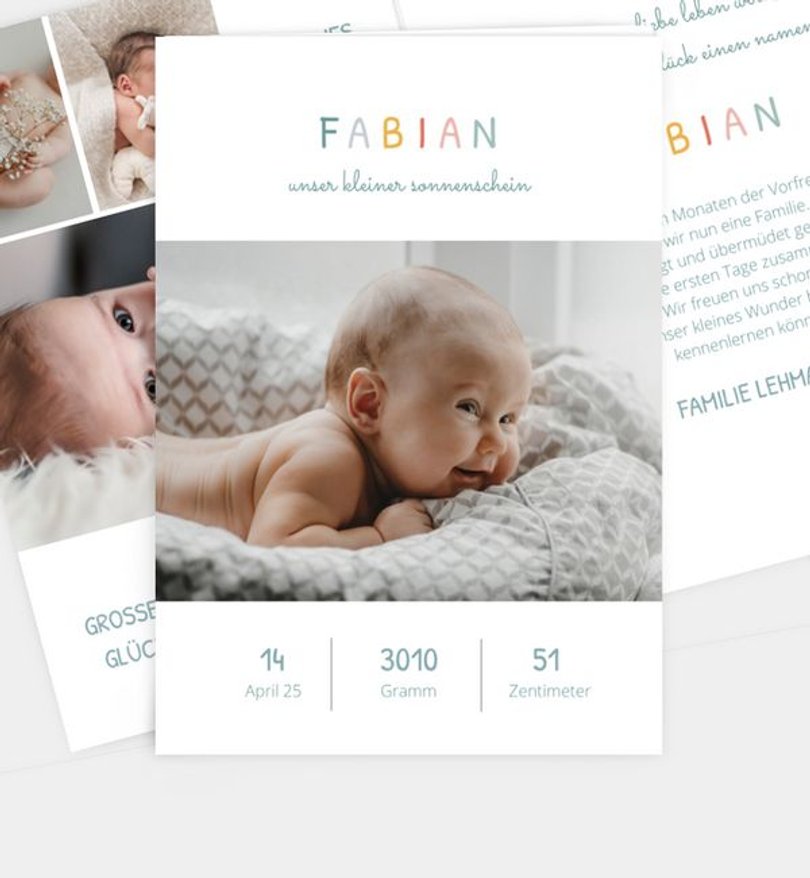 Geburtsanzeige Geburt Cool Grid