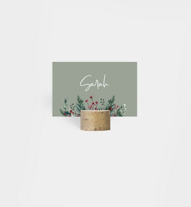 Tischkarte Weihnachten Crafty green