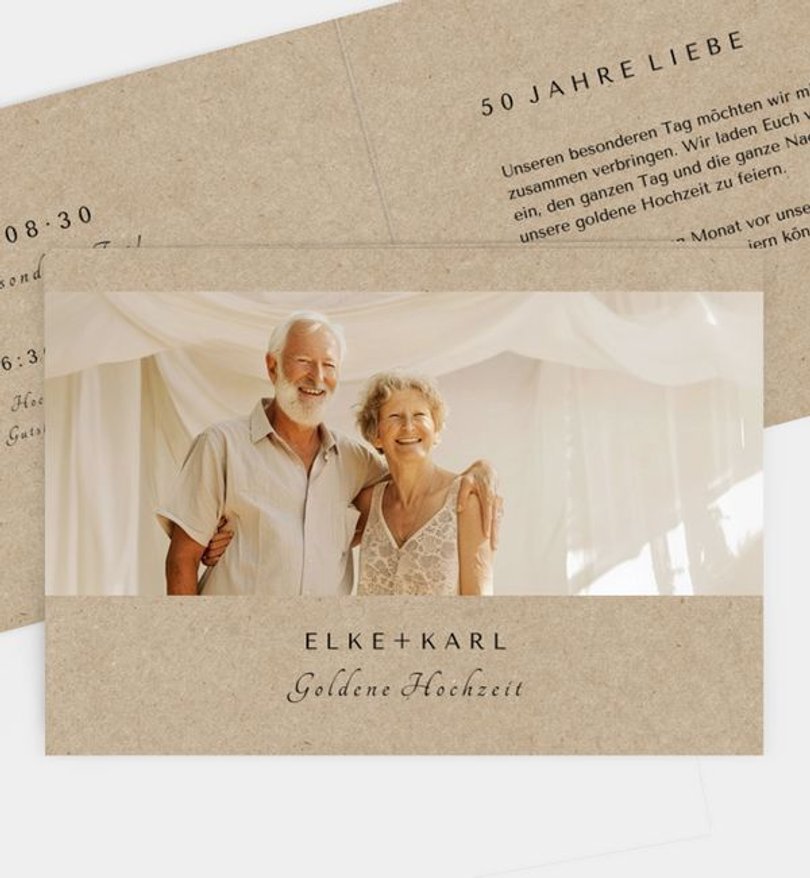 Einladungskarte Goldene-Hochzeit Classic Wedding · Crafty