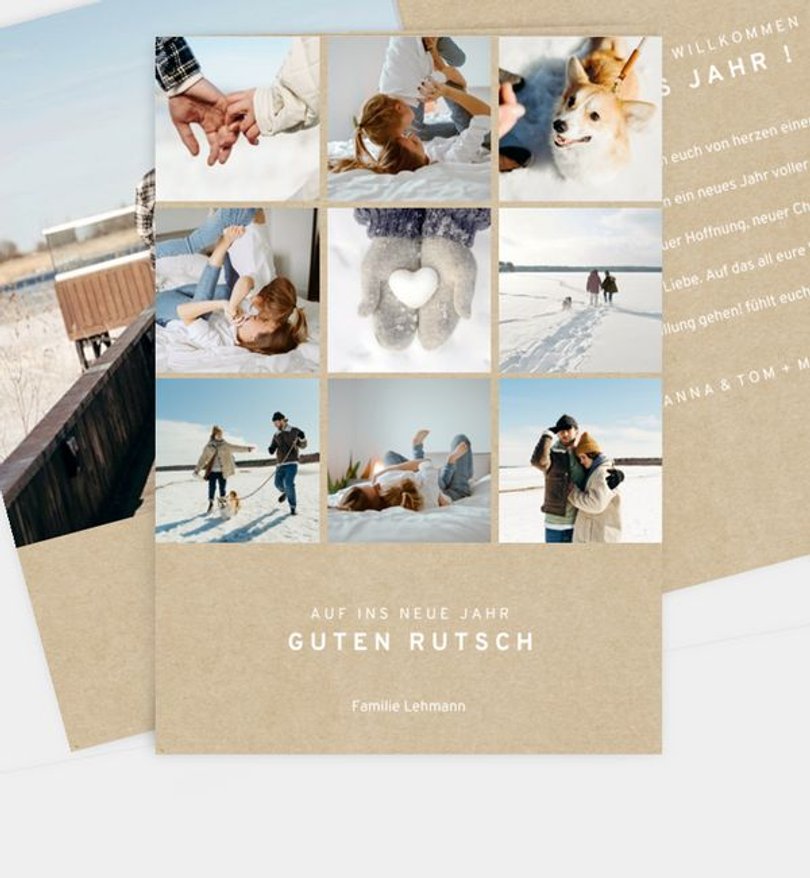Neujahrskarte Weihnachten Bubble Vintage