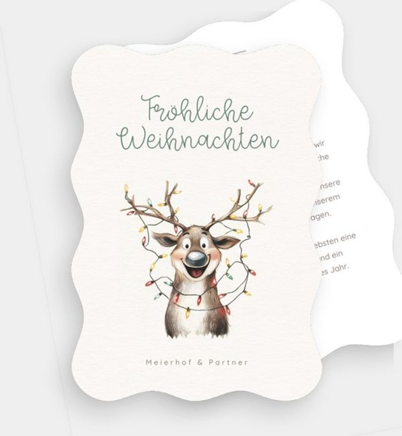 Weihnachtskarte Weihnachten geschäftlich Glowing Reindeer