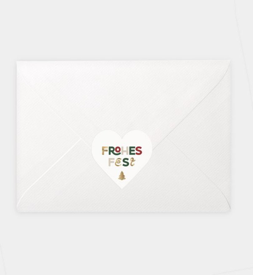 Siegelsticker Weihnachten Goldene Schnörkel