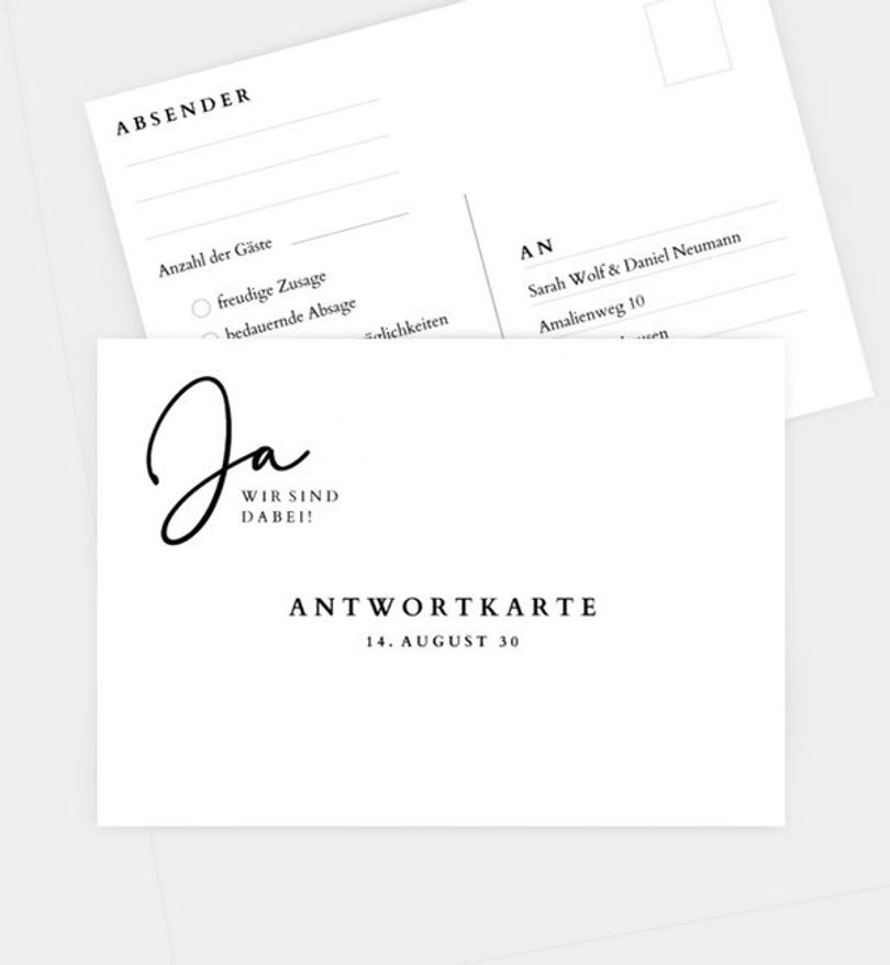 Antwortkarte Hochzeit Liebesglück