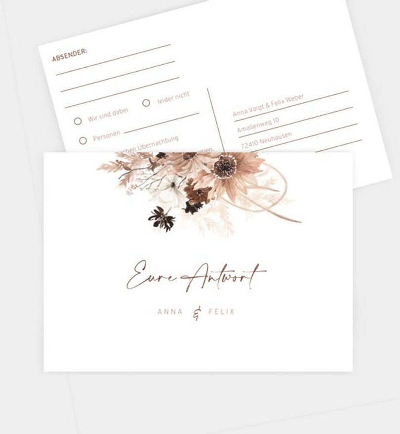 Antwortkarte Hochzeit Precious Yes