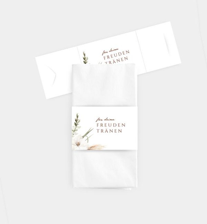 Taschentücher Banderole Hochzeit Boho Beauty