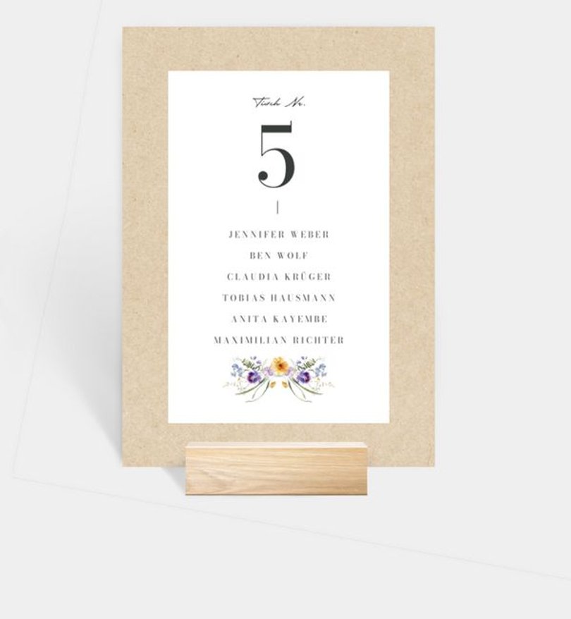 Gruppentischkarte Hochzeit Crafty Floral