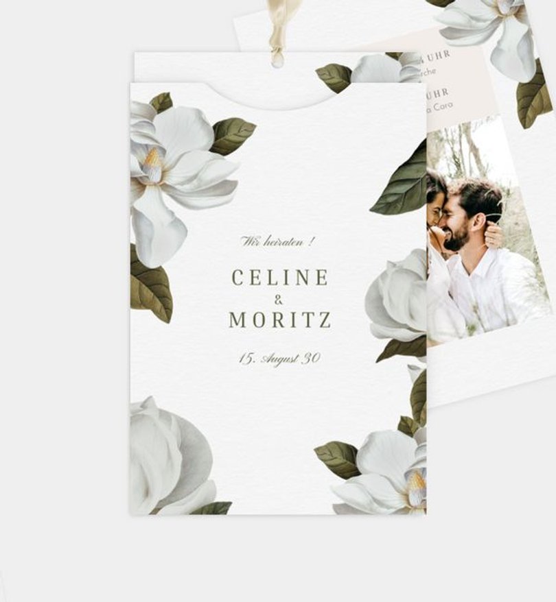Einladungskarte Hochzeit Magnolia
