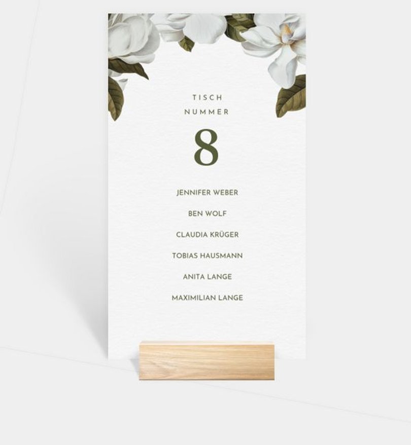 Gruppentischkarte Hochzeit Magnolia