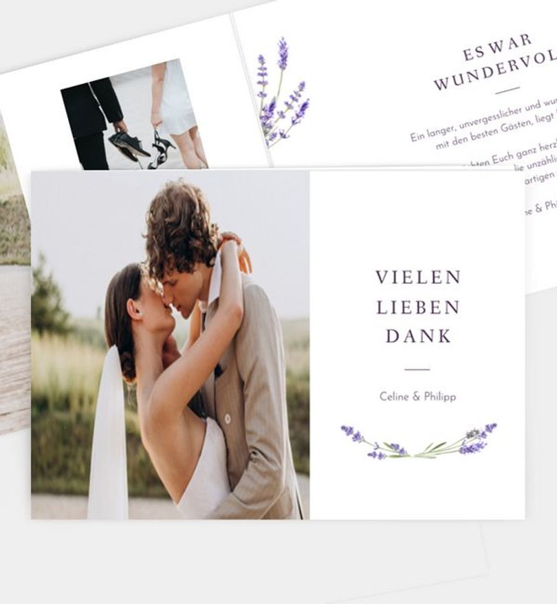 Dankeskarte Hochzeit Lavender