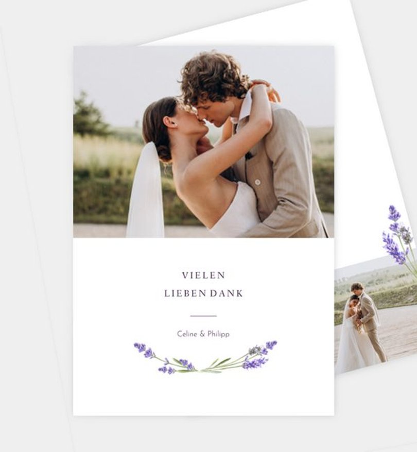 Dankeskarte Hochzeit Lavender