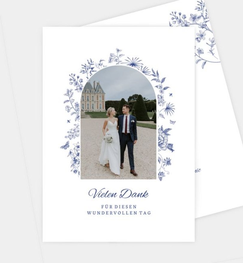 Dankeskarte Hochzeit Classic Blue