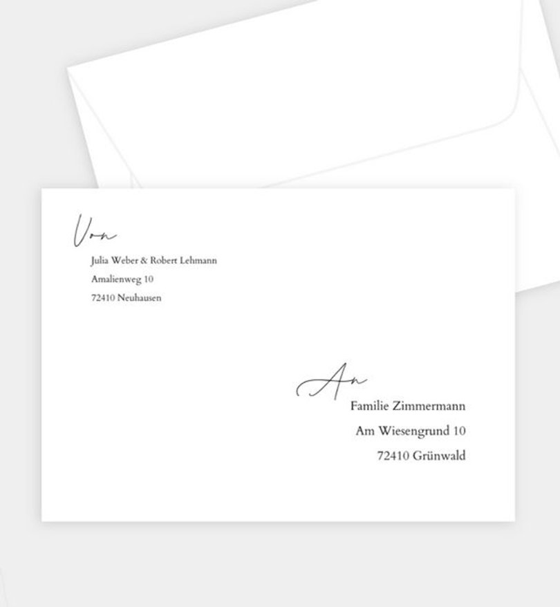 Briefumschlag Hochzeit Monochromantic
