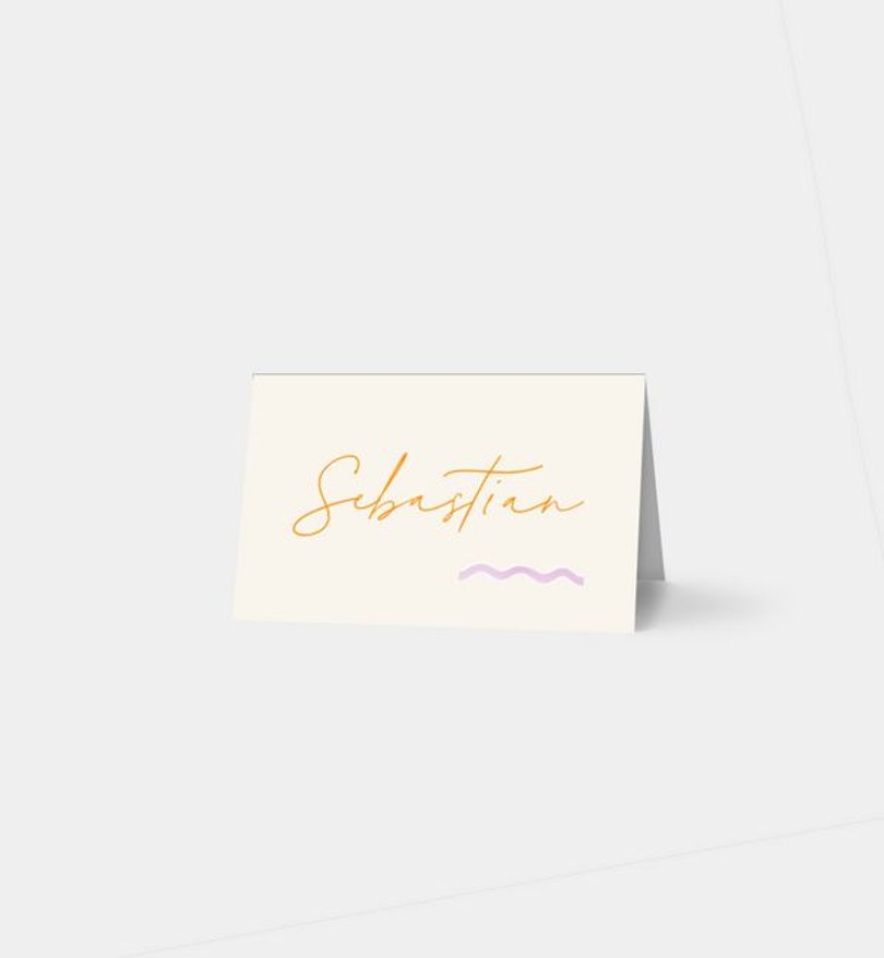 Tischkarte Hochzeit Vivid Waves