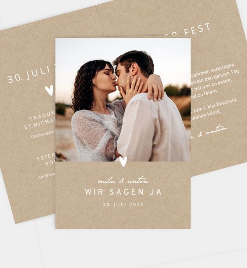 Einladungskarte Hochzeit Little Heart