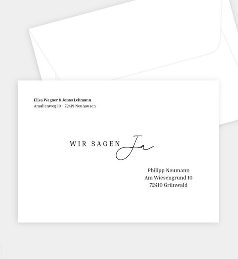 Briefumschlag Hochzeit Minimal Grace