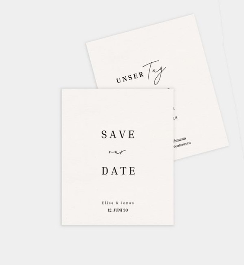 Save-The-Date Karte Hochzeit Minimal Grace