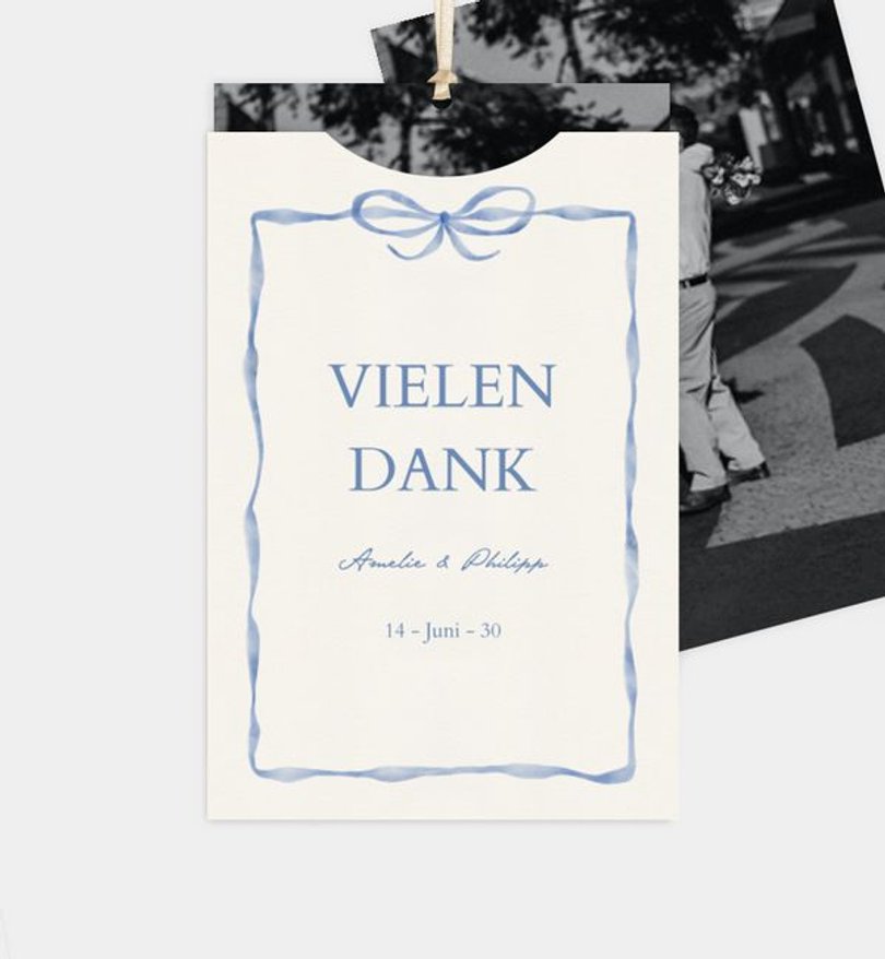 Dankeskarte Hochzeit Preppy Bow