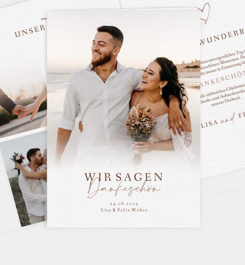 Dankeskarte Hochzeit Our Romance