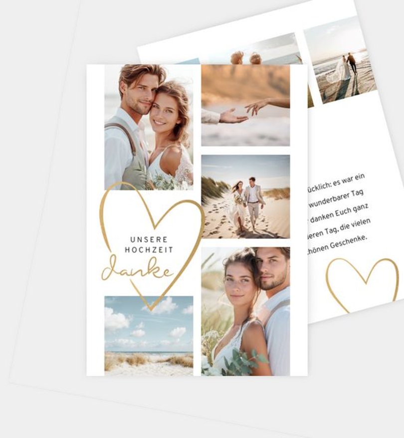 Dankeskarte Hochzeit Big Heart