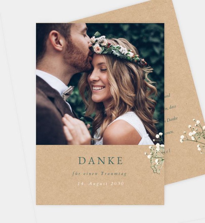 Dankeskarte Hochzeit Zarter Ausdruck · Vintage