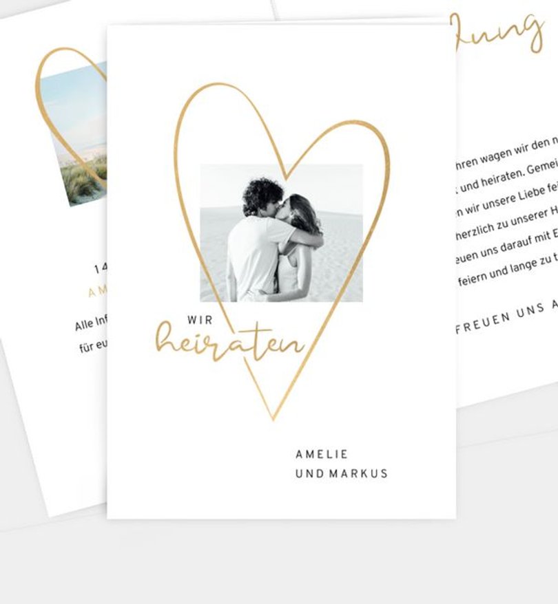 Einladungskarte Hochzeit Big Heart