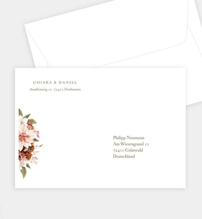 Briefumschlag Hochzeit Opulent Floral