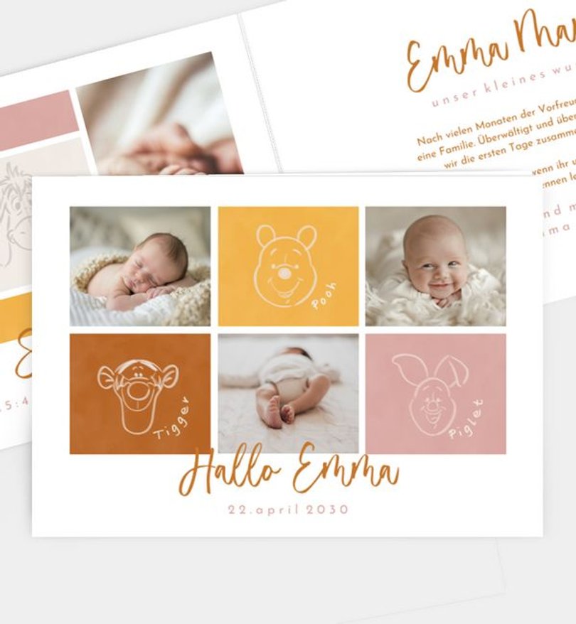 Geburtsanzeige Geburt Winnie Puuh · Time for Hunny
