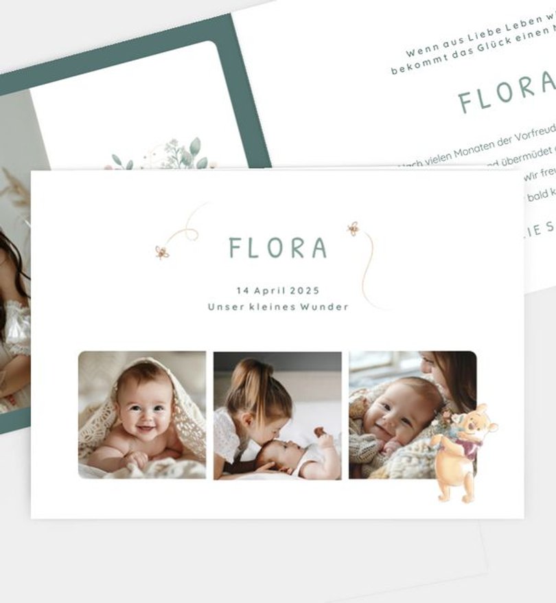 Geburtsanzeige Geburt Winnie Puuh · Meadow Garden